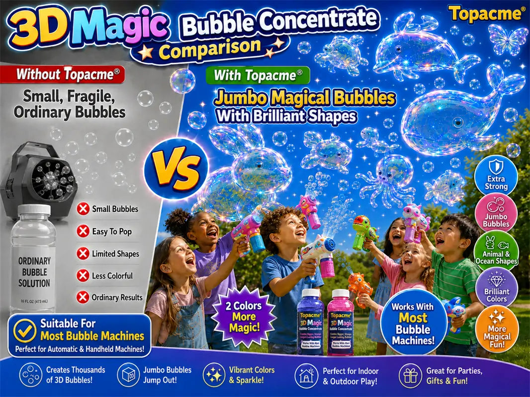 Topacme® Super 3D Magic Bubble Concentrate —— Animal & Ocean Fantasy Theme💧