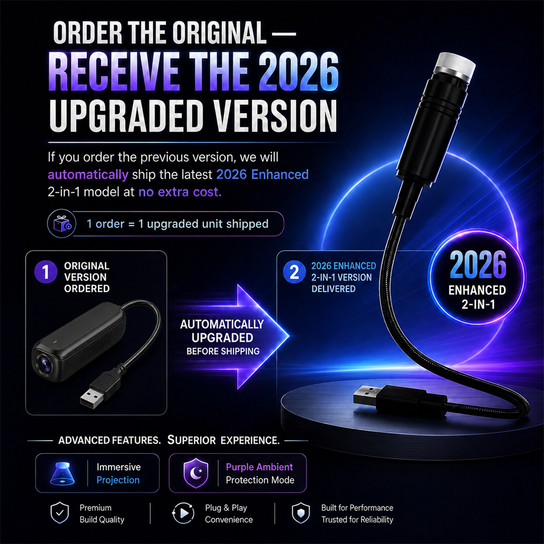 Topacme® 2-in-1 Immersive Projection & Purple Ambient Protection Mode🛡️