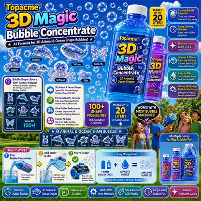 Topacme® Super 3D Magic Bubble Concentrate —— Animal & Ocean Fantasy Theme💧