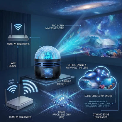 Topacme® 360° Night Light Projector - Smart Holographic Star Projector🌌